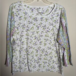 Christopher & Banks Purple Floral Blouse Size Large